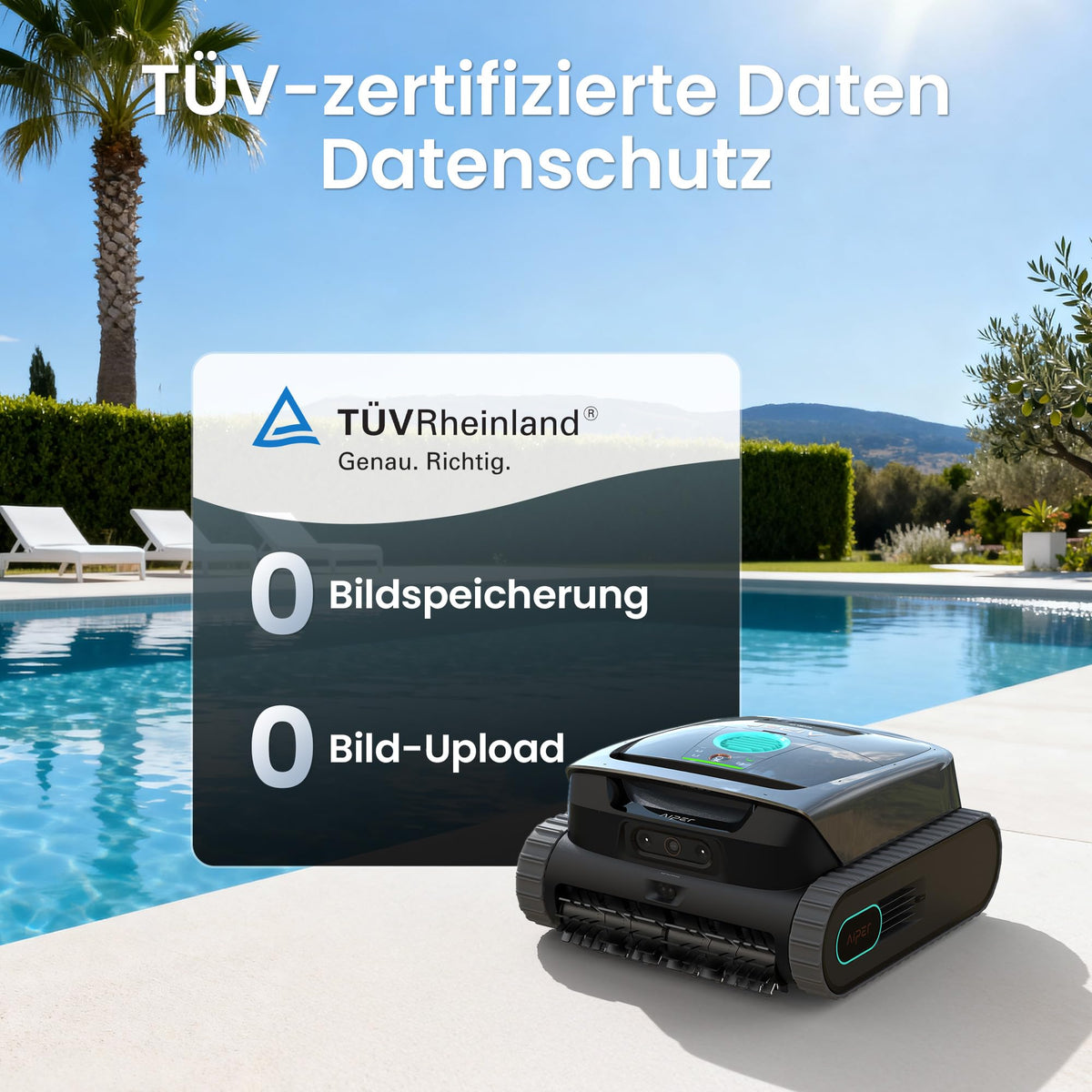 (2026 Neu) Aiper Scuba V3 Poolroboter Akku für Wand und Boden mit KI-Vision, Leichter Poolsauger, Leistungsstarke Saugleistung, 3 μm Filter, Wasserlinienreinigung, für Pools bis zu 200 m²