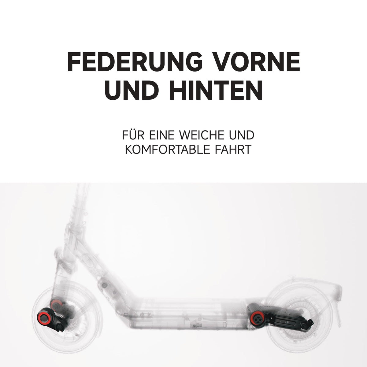 Segway-Ninebot E3 D E-Scooter für Pendler mit Straßenzulassung, 45km Reichweite (37km bei 20km/h), 800W Motor, faltbar & leicht (17,5kg), Federung vorne & hinten, 10-Zoll Reifen, IPX5