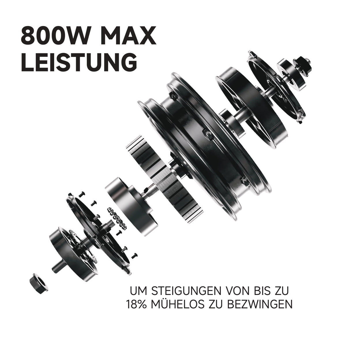 Segway-Ninebot E3 D E-Scooter für Pendler mit Straßenzulassung, 45km Reichweite (37km bei 20km/h), 800W Motor, faltbar & leicht (17,5kg), Federung vorne & hinten, 10-Zoll Reifen, IPX5