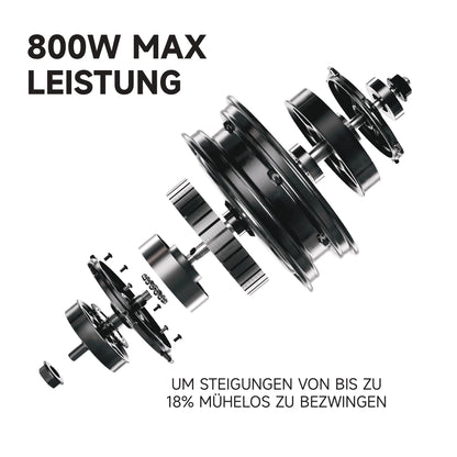 Segway-Ninebot E3 D E-Scooter für Pendler mit Straßenzulassung, 45km Reichweite (37km bei 20km/h), 800W Motor, faltbar & leicht (17,5kg), Federung vorne & hinten, 10-Zoll Reifen, IPX5