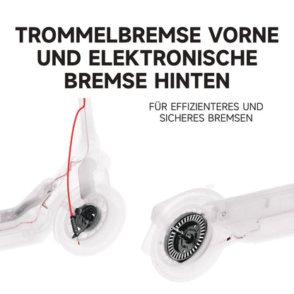 Segway-Ninebot E3 Pro D, E-Scooter Deutscher Straßenzulassung, 55 km Eco Modus Reichweite, 47km Sport Modus Reichweite, Federung vorne & hinten, 800 W Motor, faltbar, 17,9 kg, 10-Zoll Reifen, IPX5