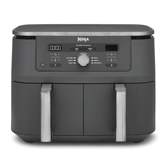 Ninja Dual Zone digitale Heißluftfritteuse, 9,5 L, 6-in-1, Metallic Grau