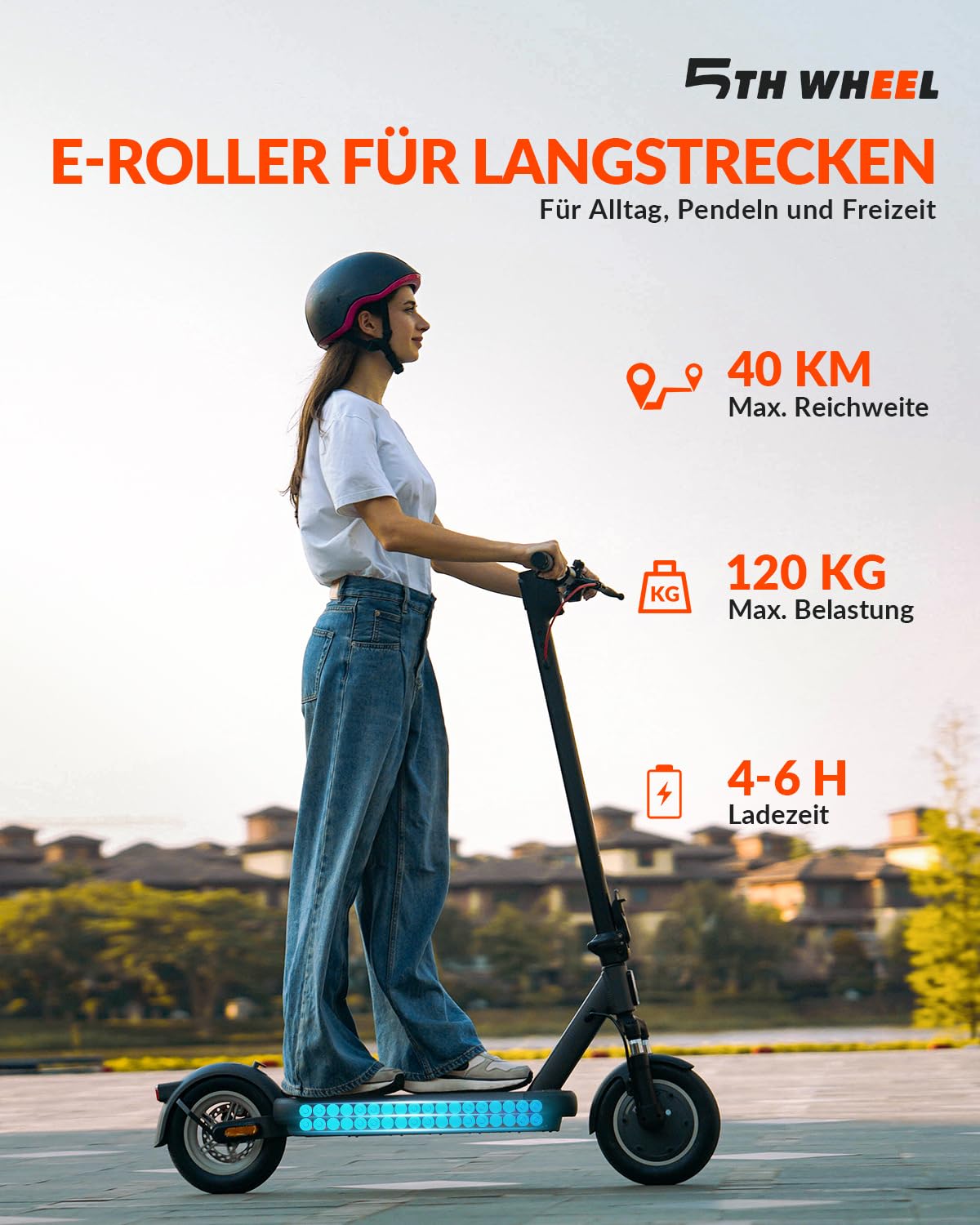 E Scooter mit Straßenzulassung, Vierfache Stoßdämpfung, 10 Zoll, Max 40km Reichweite 20km/h, Elektro Scooter bis 120kg, Blinker, APP-Verbindung, Duales Bremssystem E Roller für Erwachsene Faltbarer