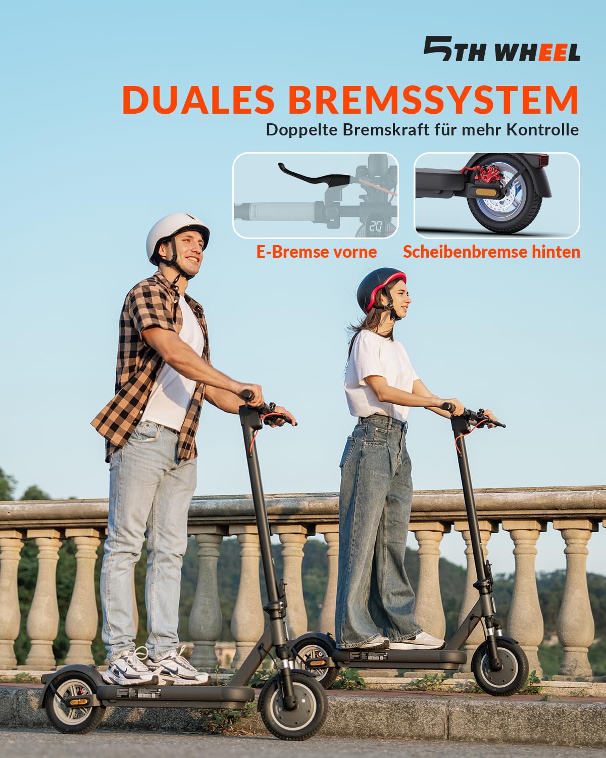 E Scooter mit Straßenzulassung, Vierfache Stoßdämpfung, 10 Zoll, Max 40km Reichweite 20km/h, Elektro Scooter bis 120kg, Blinker, APP-Verbindung, Duales Bremssystem E Roller für Erwachsene Faltbarer
