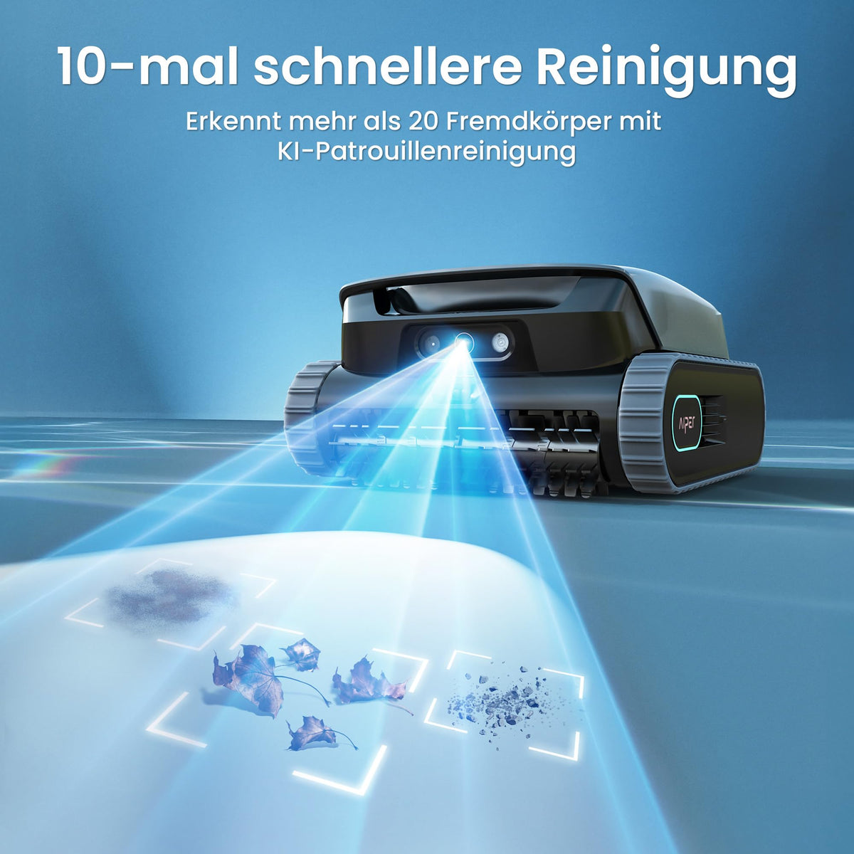 (2026 Neu) Aiper Scuba V3 Poolroboter Akku für Wand und Boden mit KI-Vision, Leichter Poolsauger, Leistungsstarke Saugleistung, 3 μm Filter, Wasserlinienreinigung, für Pools bis zu 200 m²