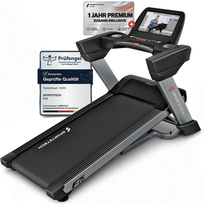 Sportstech, Laufband klappbar mit großem 21,5-Zoll-Touchdisplay, F75