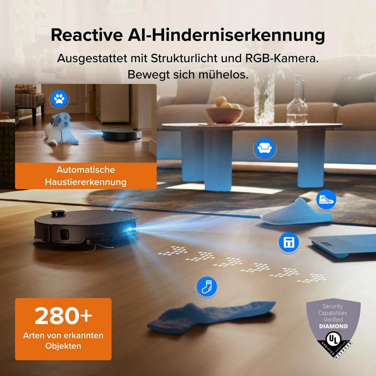 roborock Qrevo Edge 2 Robot Vacuum Cleaner with Mop Function, 25,000Pa