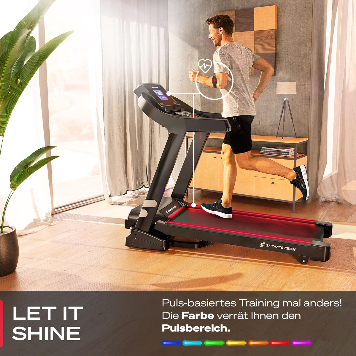 Sportstech, Laufband für Zuhause klappbar + 150 kg Nutzergewicht F37s