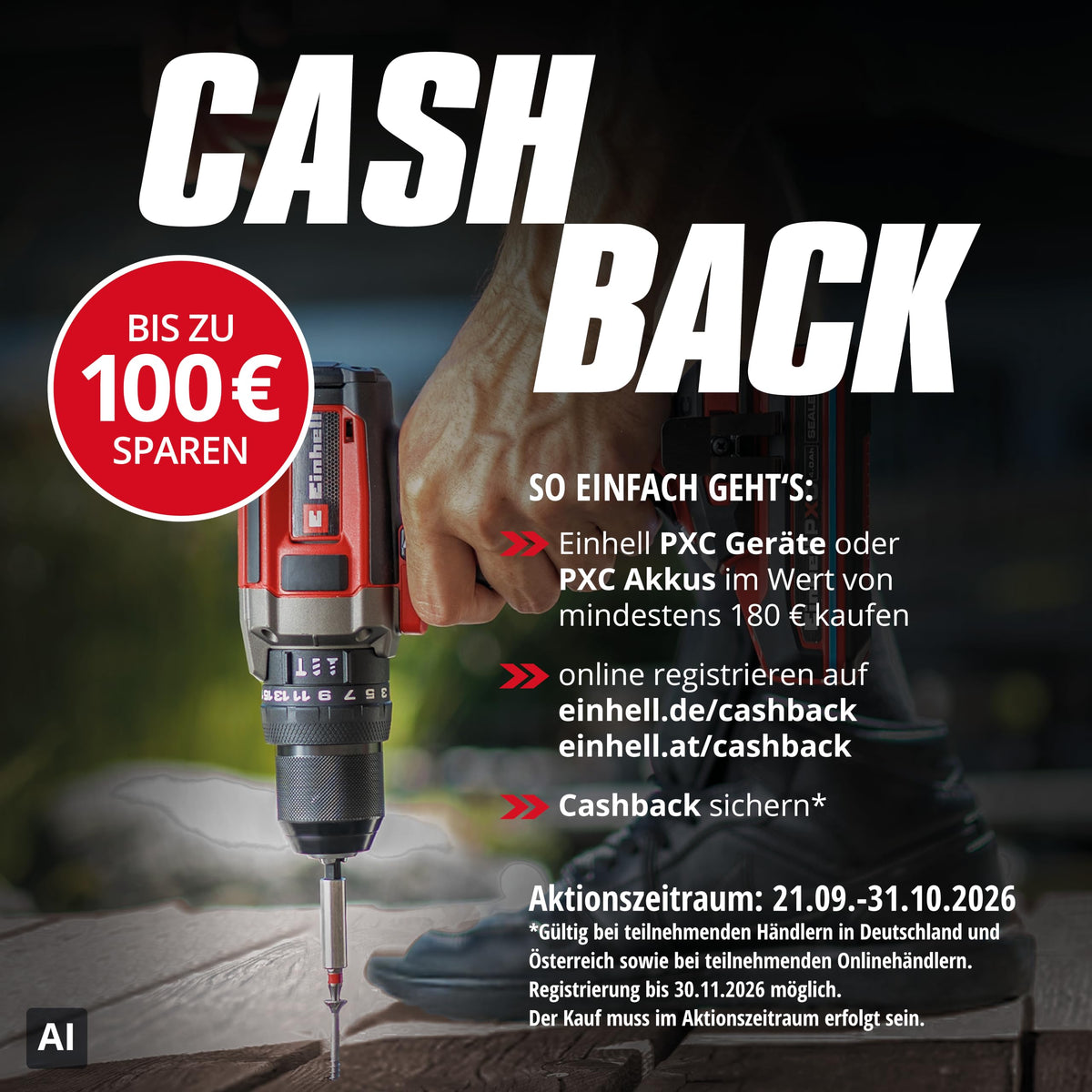 Einhell Akku-Rasenmäher GE-cm 43 Li M Kit
