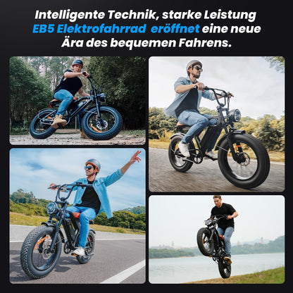 Finbike E Bike mit All-Terrain 20 * 4.0 Zoll Fetten Reifen,Elektrofahrrad mit 374.4mAh Abnehmbarem Akku,4 Fahrmodi,PAS Reichweite MAX 100KM,Elektrofahrräder für Herren Damen,E Fahrrad mit 250W Motor